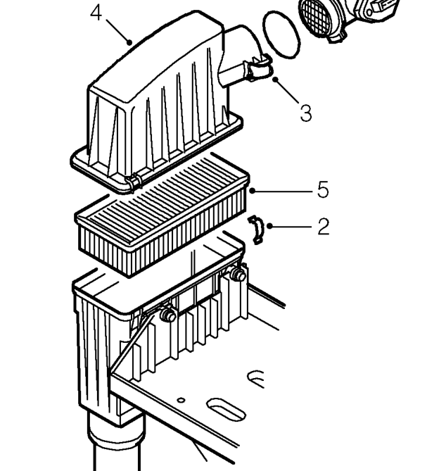 Air cleaner element – Release coolant pipe from clips on air cleaner.