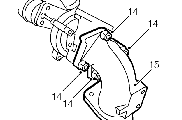 Release and remove turbocharger assembly and exhaust manifold elbow. Do not carry out furt