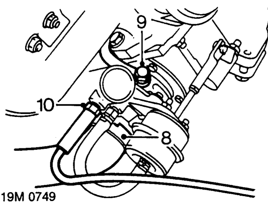 Turbocharger - models with intercooler – Disconnect pipe from turbocharger.