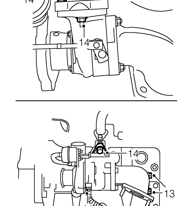 Turbocharger - models with intercooler – Disconnect pressure sensing pipe from turbocharger.