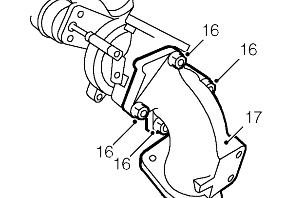 Release and remove turbocharger assembly and exhaust manifold elbow. Do not carry out furt