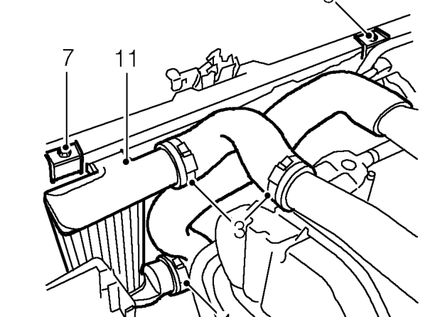 Intercooler - models with air conditioning – Remove air cleaner. See this section.