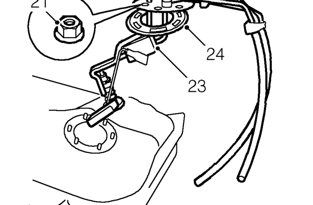 Release breather hose and valve from 2 clips on tank and remove.