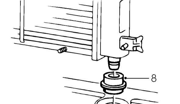 Radiator - ’k16’ with air conditioning – Remove radiator by lowering to floor. Do not carry out further dismantling if component is