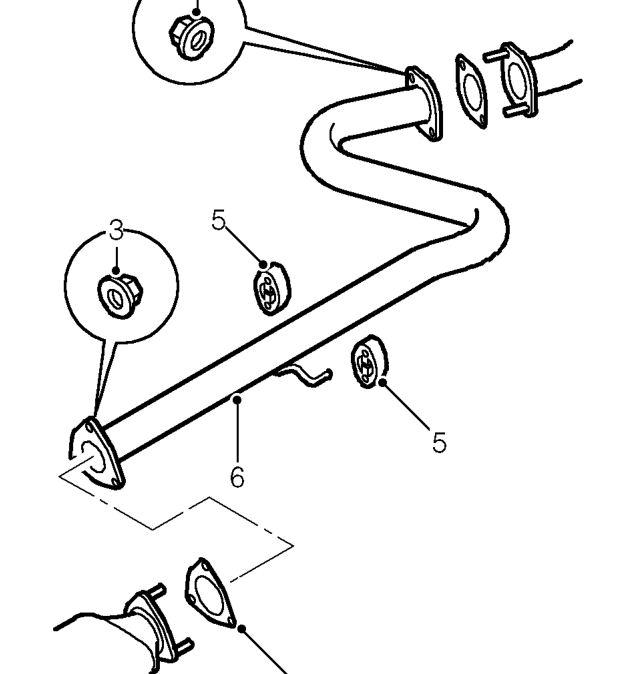 Intermediate pipe - ’l’ series – Raise vehicle on 4 post ramp.