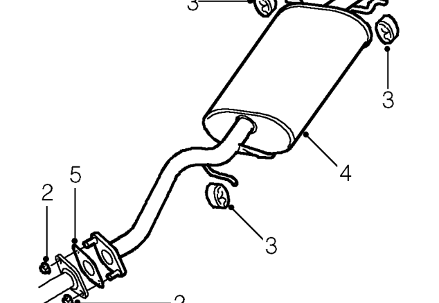 Tail pipe - ’k’ series – Raise vehicle on 4 post ramp.