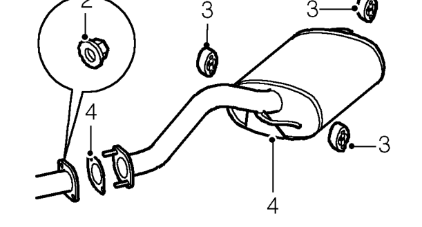 Tail pipe - ’l’ series – Raise vehicle on 4 post ramp.