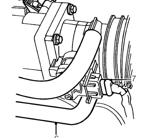 Remove clip and disconnect air intake hose from air cleaner.