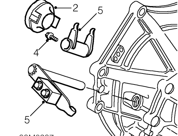 Clutch release fork - ’pg1’ gearbox – Remove gearbox assembly. See MANUAL GEARBOX - ’PG1’, Repairs.