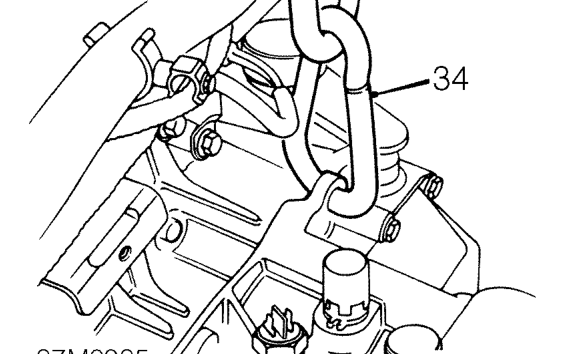 Release engine steady bar from gearbox mounting bracket.