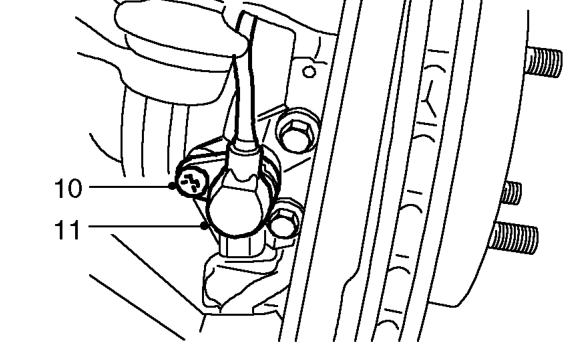 Models with abs – Release brake caliper from front hub and tie aside.