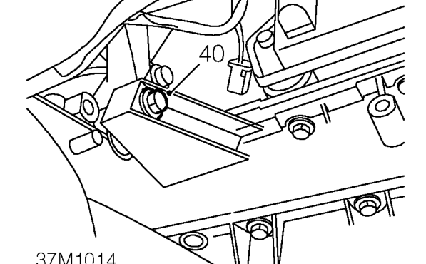 Remove 2 lower bolts securing gearbox to engine.