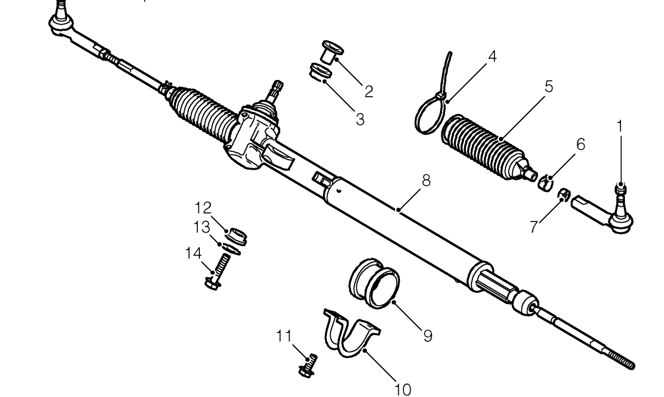 Manual steering rack components