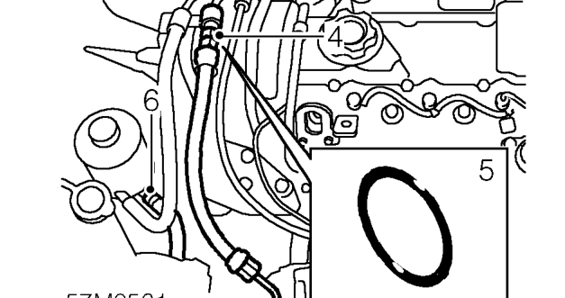 Power steering pump - ’l’ series models without air conditioning – Position container to collect fluid loss from power steering system.