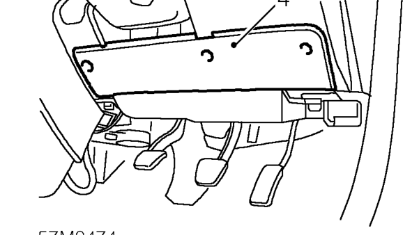 Steering column nacelle – Remove keys from starter switch.