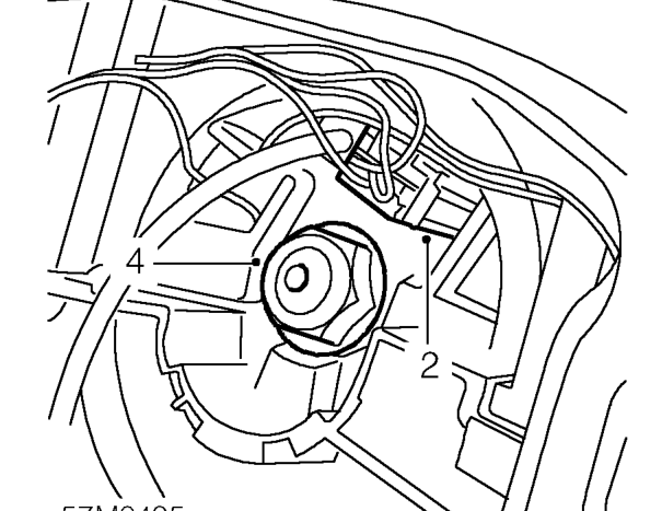 Steering wheel – Remove driver’s airbag module. See RESTRAINT SYSTEMS, Repairs.