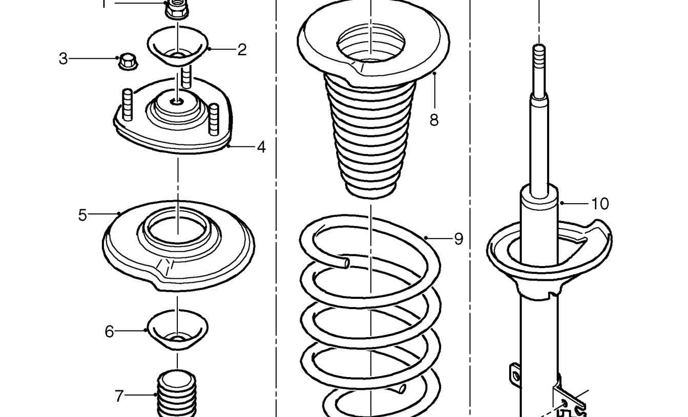 Front damper and spring