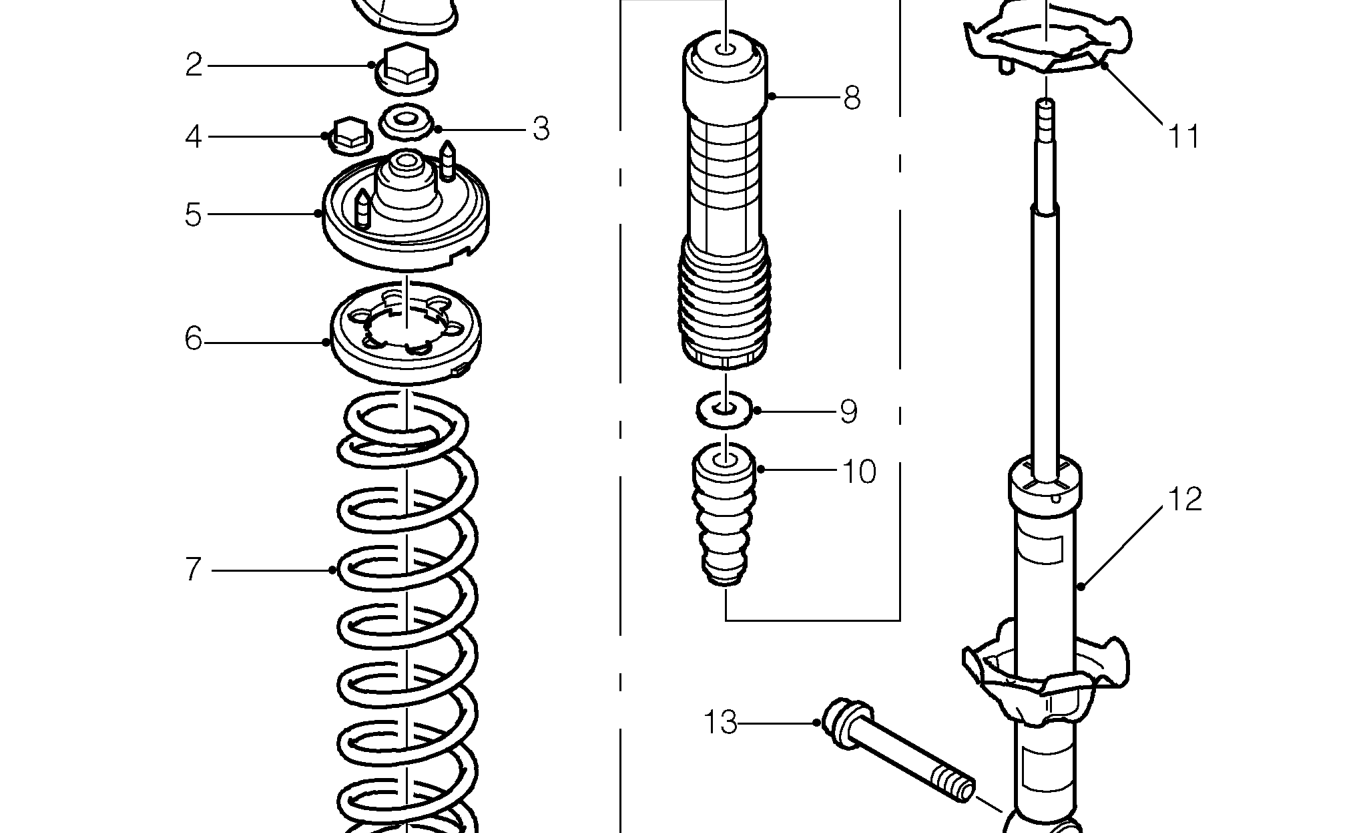 Rear damper and spring