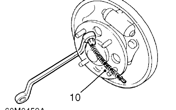 Fit an elastic band around wheel cylinder to retain pistons.
