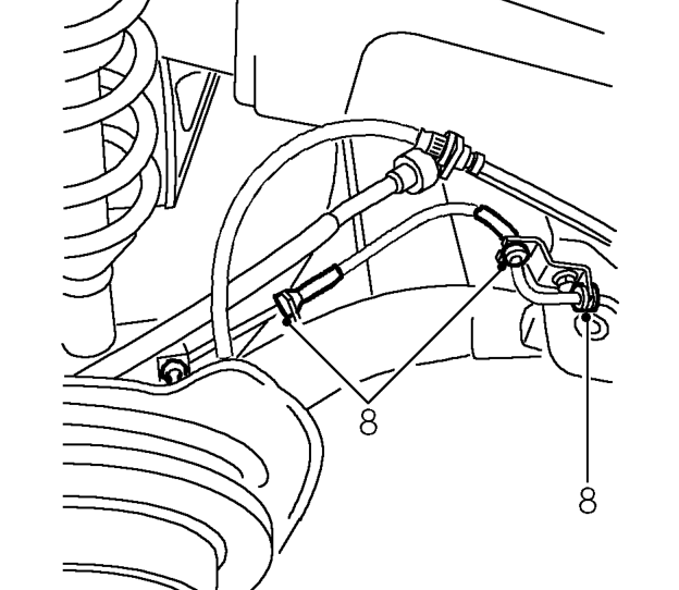 Remove bolt securing rear damper assembly to ’H’ frame.