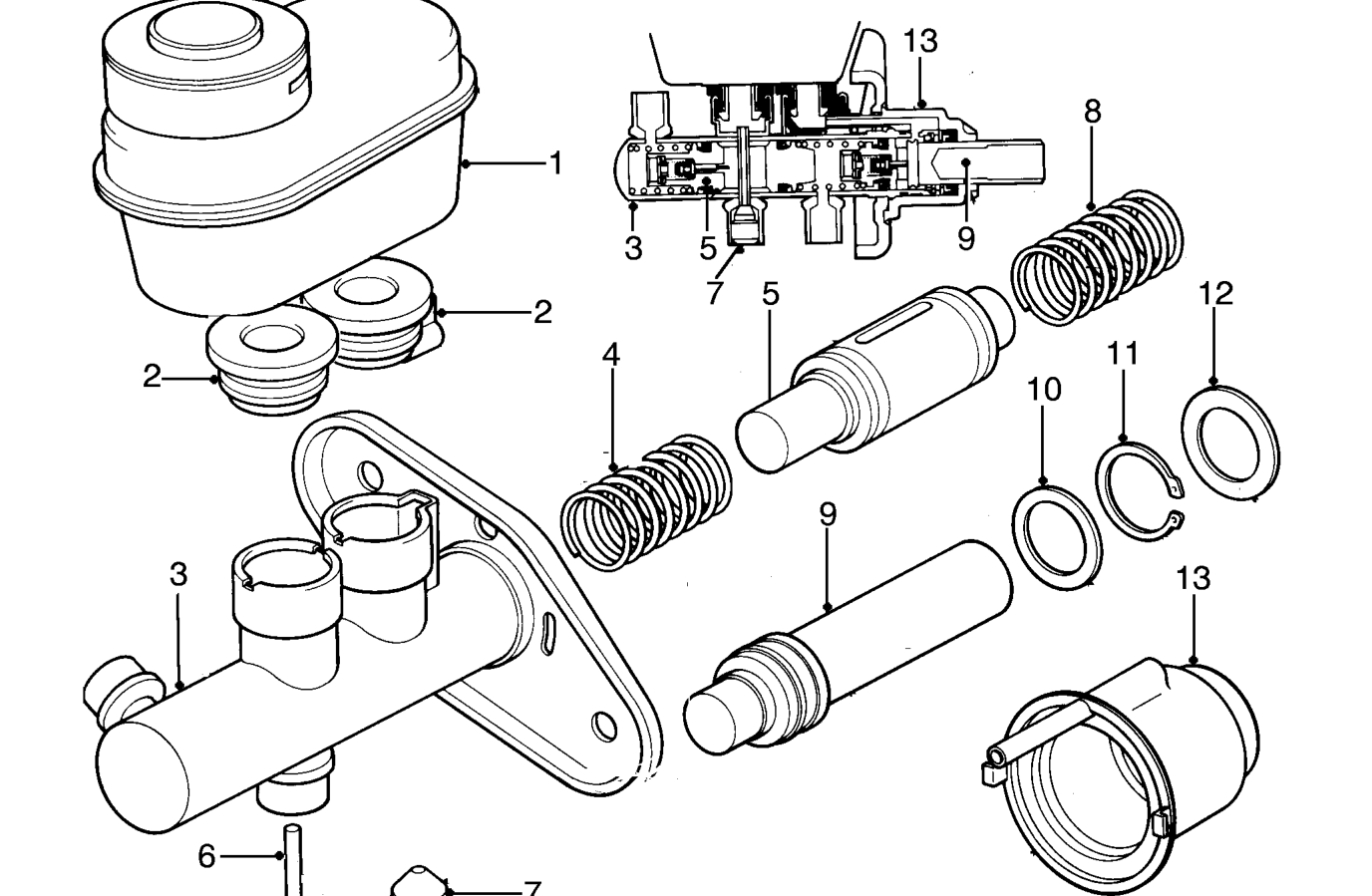 Master cylinder components - abs