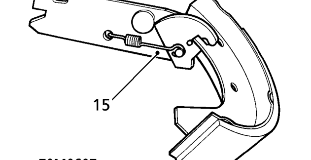 Remove trailing shoe from upper return spring and remove return spring from leading shoe.