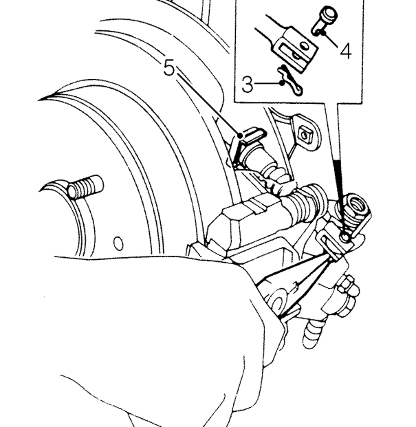Rear brake caliper – Remove road wheel(s).