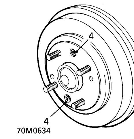 Rear brake drum – Release handbrake.