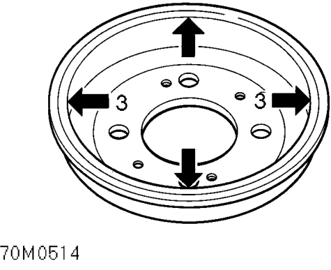 Renew brake drum if scored, grooved or cracked.