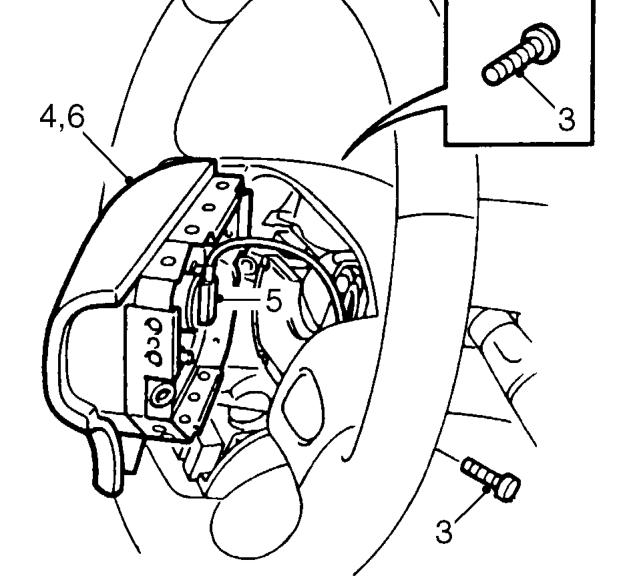 Driver airbag – Disconnect both battery leads, earth lead first.