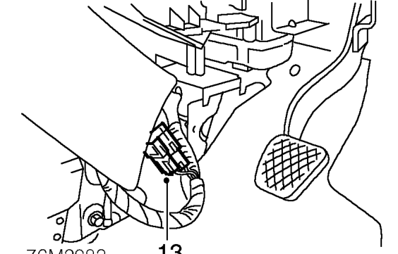 Release drivers airbag harness from fascia.