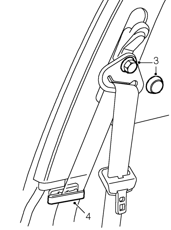 Front seat belt and pre-tensioner - 3 door – Remove rear quarter lower trim casing. See BODY, Interior trim components.