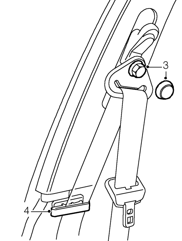 Front seat belt and pre-tensioner - 5 door – Remove ’B’ post lower trim casing. See BODY, Interior trim components.
