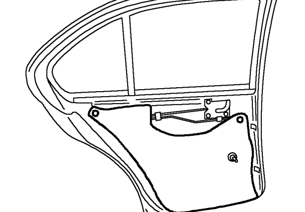 Rear door plastic sheet – Remove rear door trim casing. See Interior trim components.