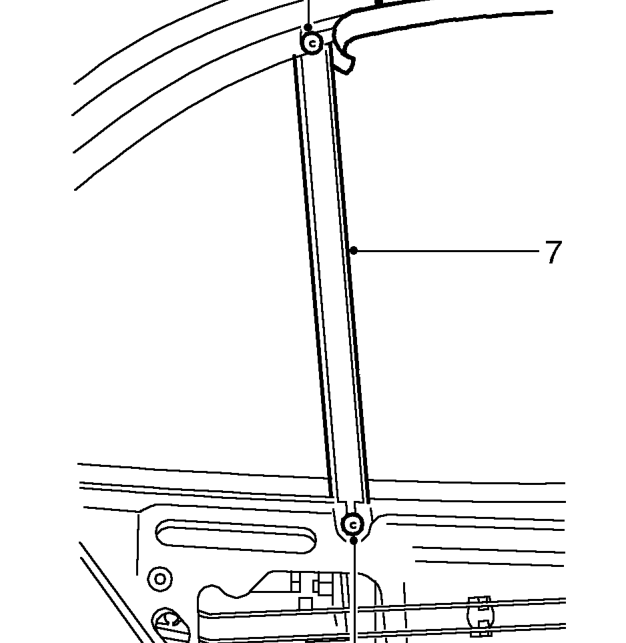 Rear door glass – Release glass from regulator and move glass to bottom of door.