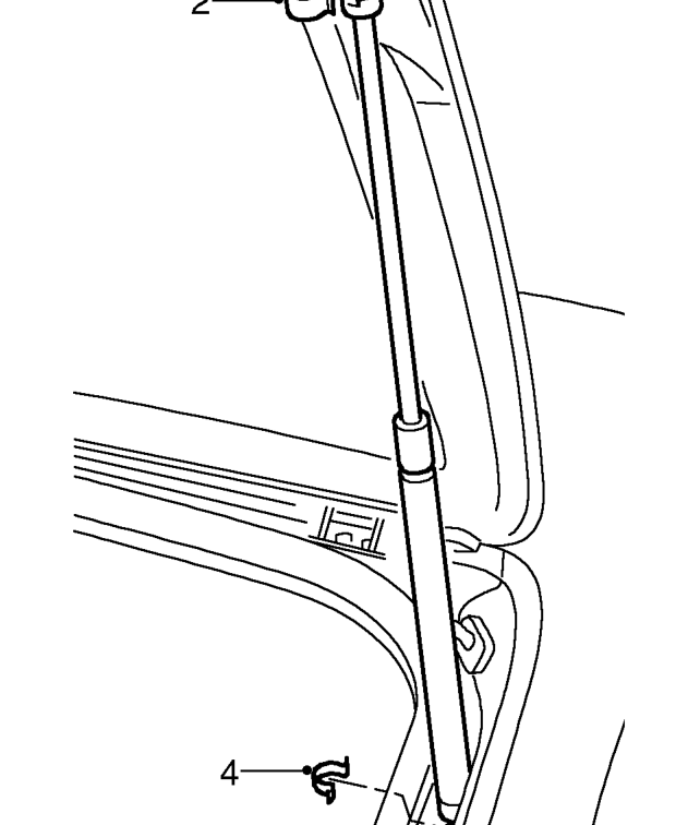 Tailgate strut – Open and support tailgate.