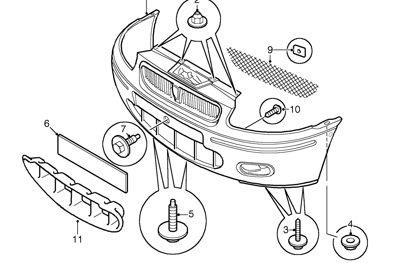 Front bumper – Service repair no - 76.22.08