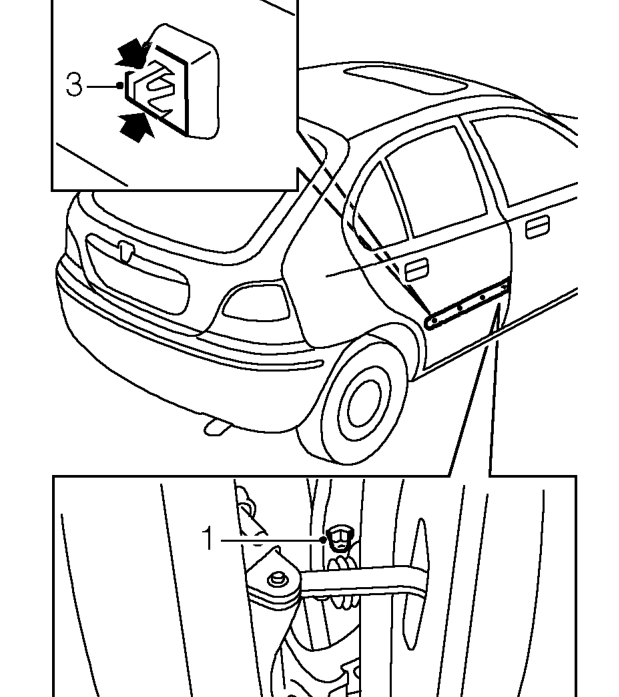 Rear door rubbing strip – Service repair no - 76.43.86