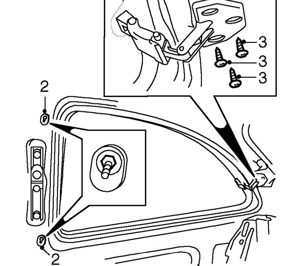 Rear quarter glass - 3 door – Remove rear quarter trim casing. See Interior trim components.