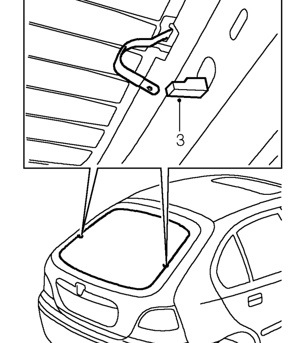 Rear screen – Remove tailgate spoiler. See Exterior fittings.
