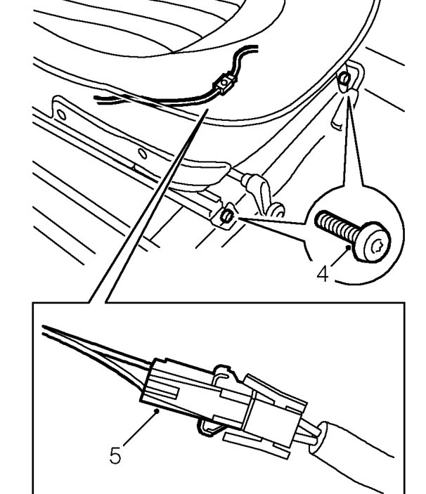 Front seat – Remove 2 bolts securing rear of runners.