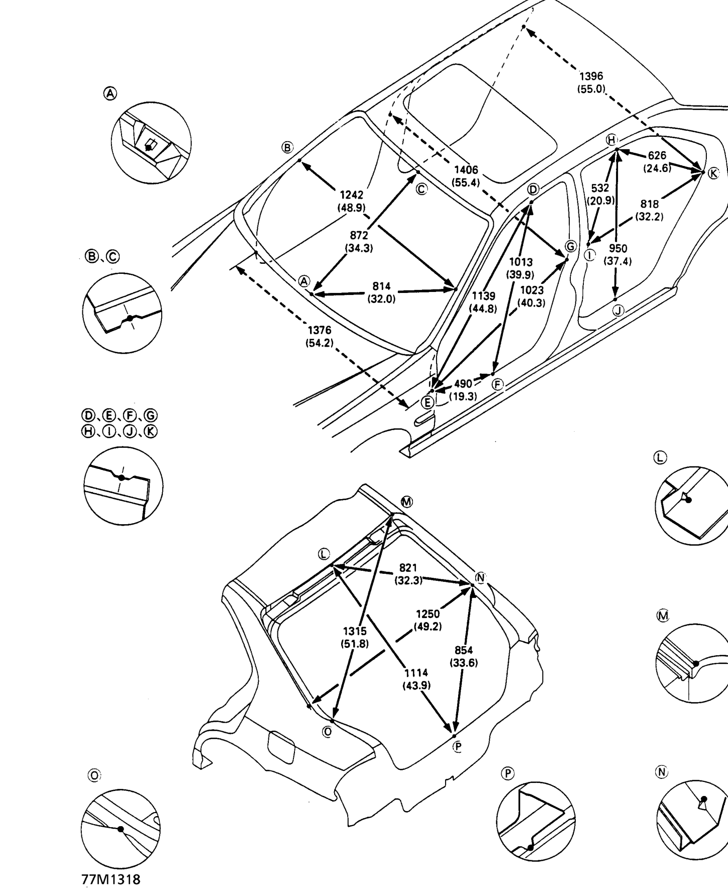 Windscreen/door openings