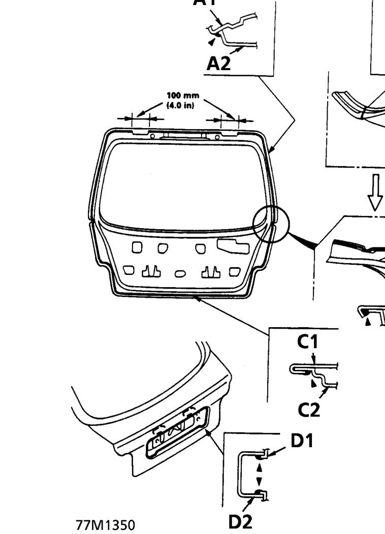Tailgate – The small triangular symbols indicate sealing locations