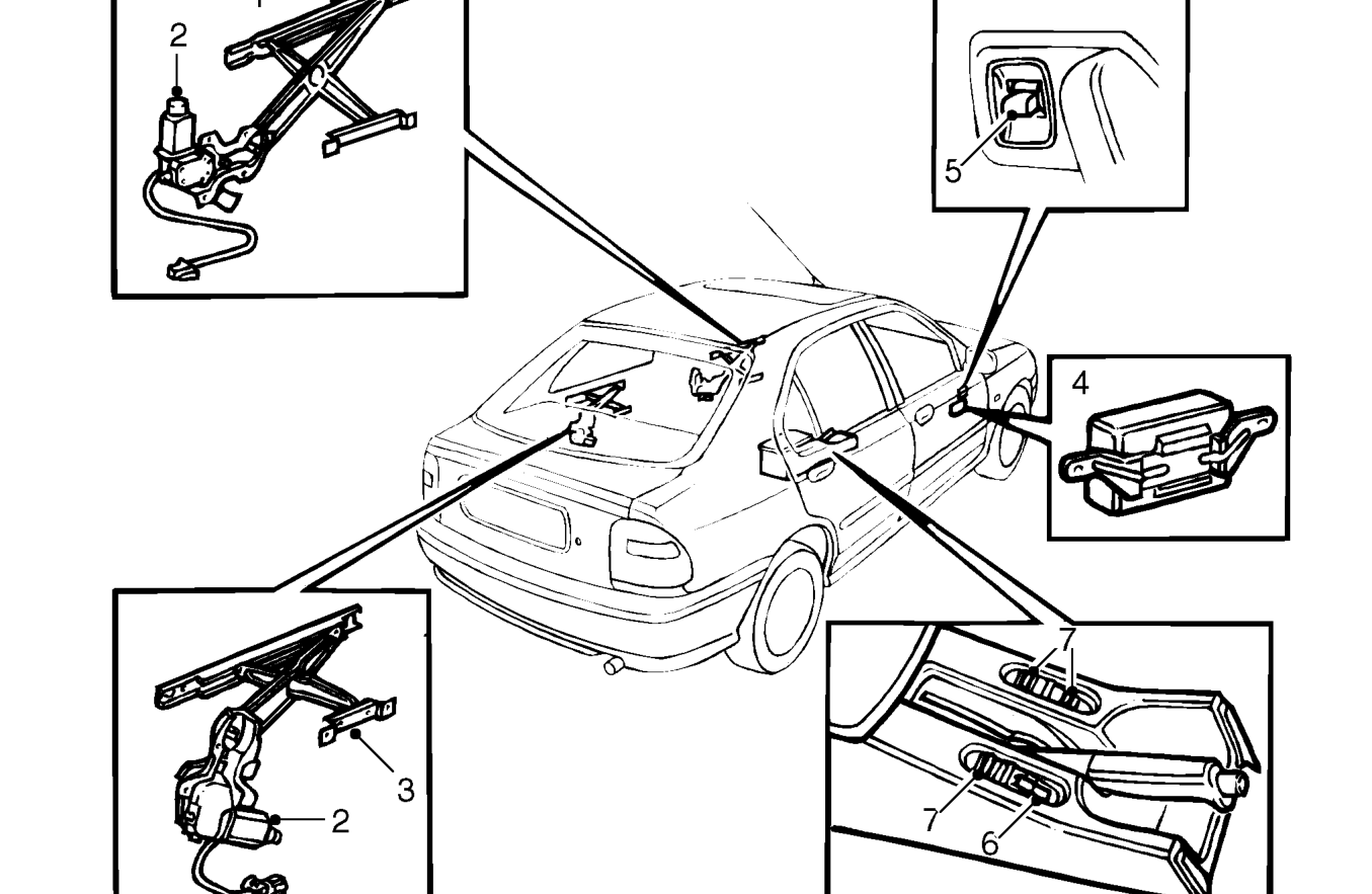 Electric window lift components