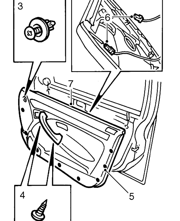 Front door trim casing – Release plastic clip and remove release assembly from control rod.