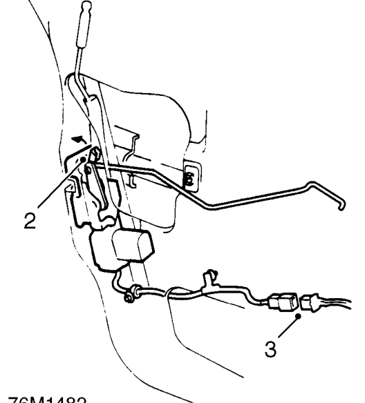 Front door latch – Remove front door outside handle. See this section.