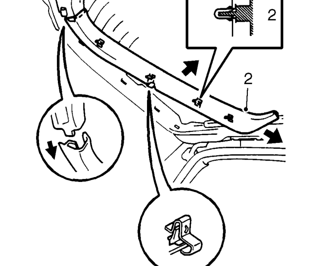 Taildoor assembly – Remove both D/E post finishers. See Interior trim components.