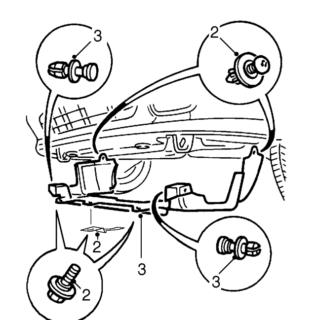 Underbelly panel – Raise front of vehicle.