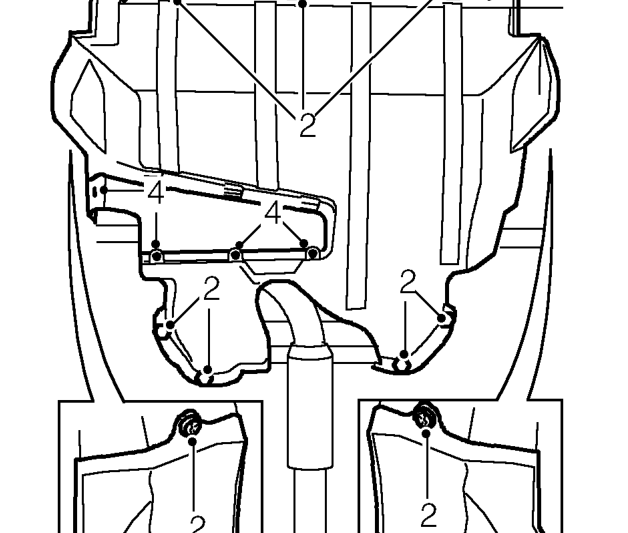 Underbelly panel ’l’ series – Raise front of vehicle.