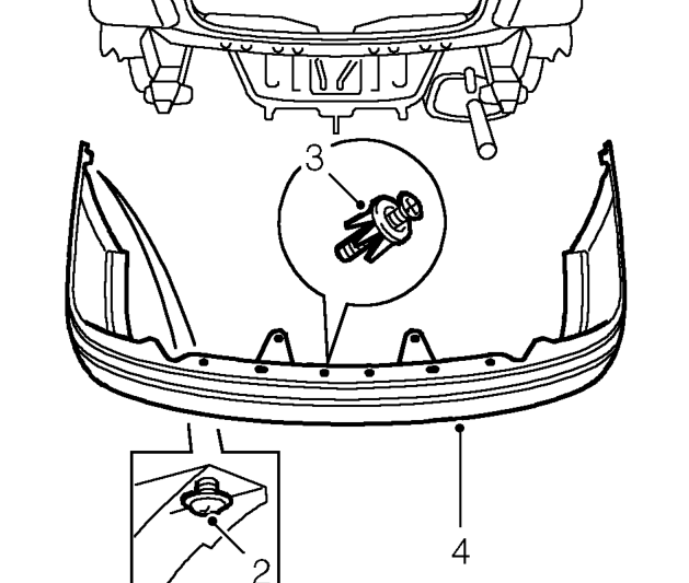 Rear bumper - 4 door – Raise rear of vehicle.